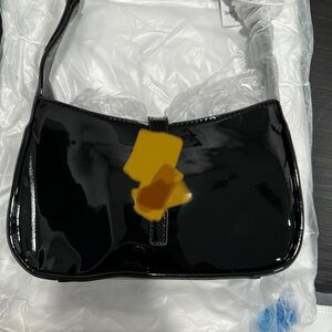 Elegant Black Patent Leather Handbag